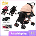 Baby 2-Way Reversible Push Handle With Canopy Foldable Adjustable Travel Stroller